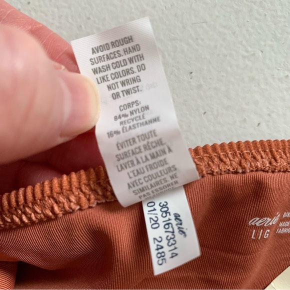 Aerie Size Large Ribbed Bottom in Brown & White Stripe NWT - Picture 11 of 16